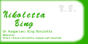 nikoletta bing business card